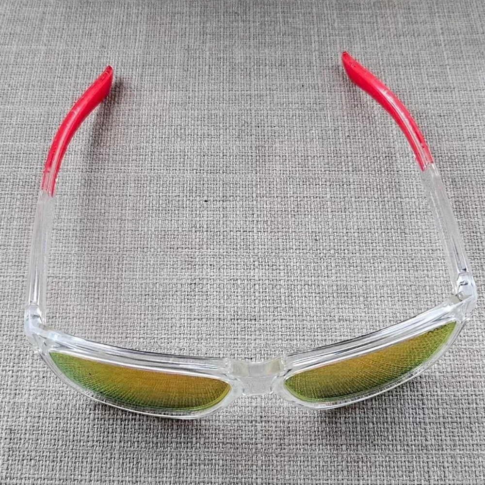 NYS Vintage Men Sunglasses Dyckman Street Mirror Lenses Clear Frame Eyewear